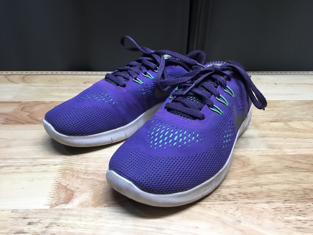 Nike Free RN Kids 5 Purple Mesh Lace-Up Low Top Athletic Running Sneakers